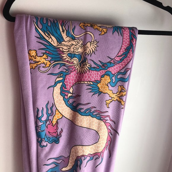 Colorful dragon sweatpants (lilac) - Picture 1 of 4